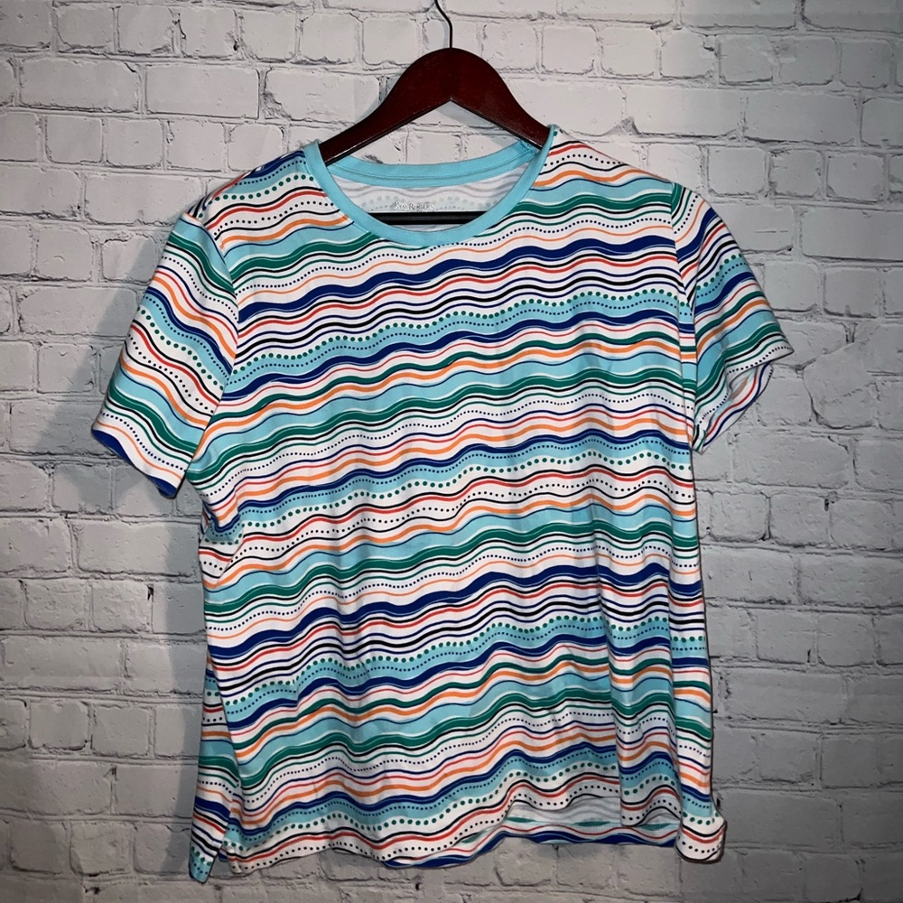 Kim Rogers Blue, Orange & White Shirt size PL - Picture 2 of 9
